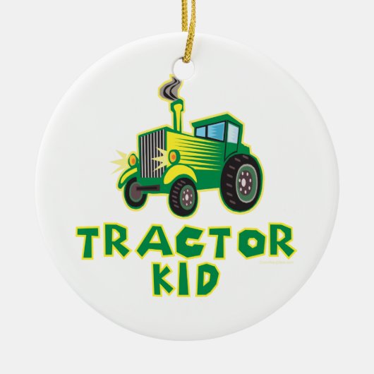 Traktor Kid, grün Keramikornament (Vorne)
