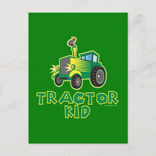 Traktor Kid, grün Postkarte (Vorderseite)