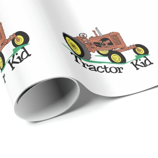 Traktor-Kind Geschenkpapier (Rolleneckpunkt)