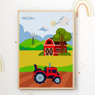Traktor Kinderzimmer Poster Druck Kinderzimmer Dek