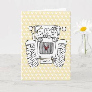 Traktor-Land-Hochzeitskarte Karte