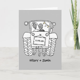 Traktor-Land-Hochzeitskarte Karte