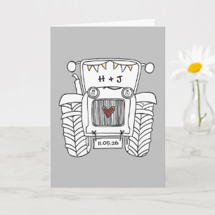 Traktor-Land-Hochzeitskarte Karte