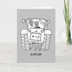 Traktor-Land-Hochzeitskarte Karte