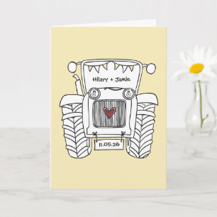 Traktor-Land-Hochzeitskarte Karte