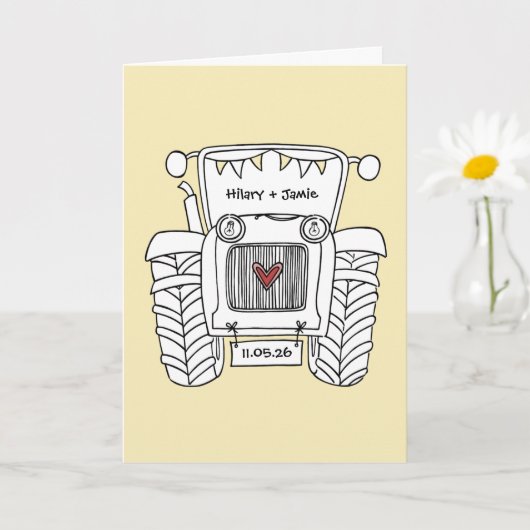 Traktor-Land-Hochzeitskarte Karte (Kleine Pflanze)