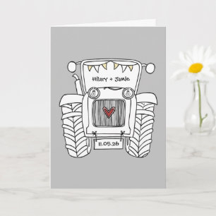 Traktor-Land-Hochzeitskarte Karte