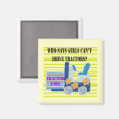 Traktor-Mädchen-T-Shirts und Geschenke Magnet (Vorderseite/Rückseite)