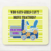 Traktor-Mädchen-T-Shirts und Geschenke Mousepad (Vorne)