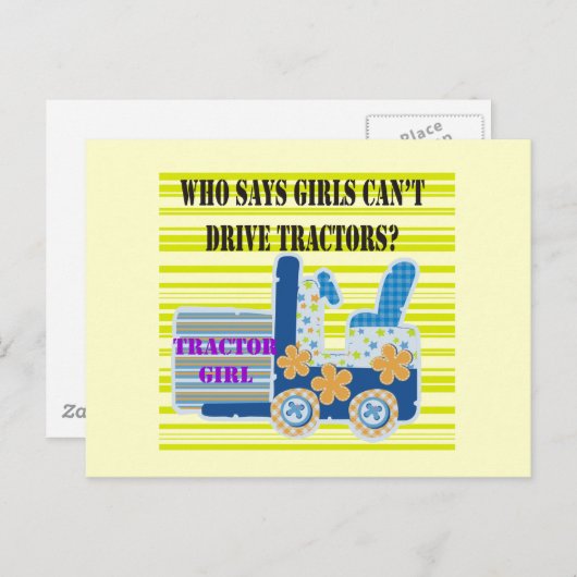 Traktor-Mädchen-T-Shirts und Geschenke Postkarte (Vorne/Hinten)