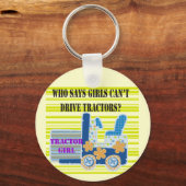 Traktor-Mädchen-T-Shirts und Geschenke Schlüsselanhänger (Vorderseite)