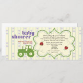 Traktor-/Marienkäfer-Babyparty-Einladung Einladung (Vorne/Hinten)