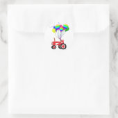 Traktor mit Balloons Runder Aufkleber (Tasche)