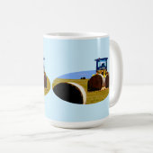 Traktor mit Hay-Bales-Ölfarbe Kaffeetasse (VorderseiteRechts)
