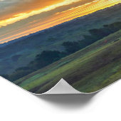 Traktor mit Haybale, Texas Ranch Sunrise Poster (Ecke)