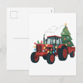 Traktor mit Trailer Santa Farm Bauer Weihnachten (Vorne/Hinten)