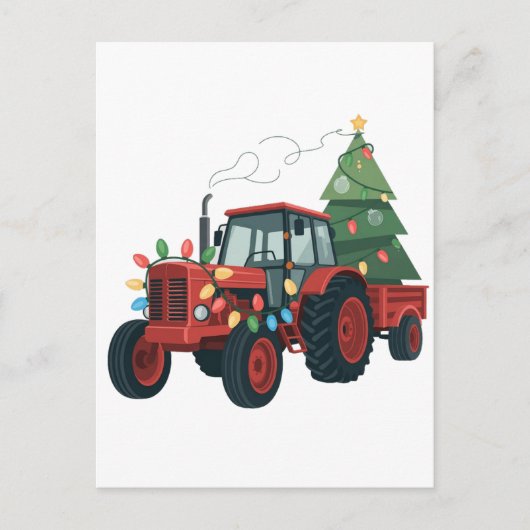 Traktor mit Trailer Santa Farm Bauer Weihnachten (Vorderseite)