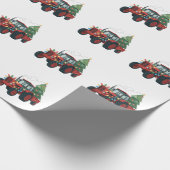 Traktor mit Trailer Santa Farm Bauer Weihnachten Geschenkpapier (Ecke)