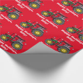 Traktor mit WeihnachtsKranz Geschenkpapier (Ecke)