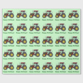 Traktor mit WeihnachtsKranz Geschenkpapier (Flach)