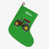 Traktor mit WeihnachtsKranz Großer Weihnachtsstrumpf (Vorderansicht (hängend))