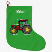 Traktor mit WeihnachtsKranz Großer Weihnachtsstrumpf (Vorderseite)
