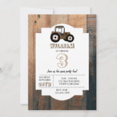 Traktor-Musterbaumausrüstung Geburtstag Einladung (Vorderseite)