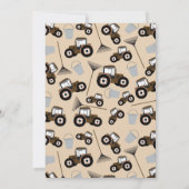 Traktor-Musterbaumausrüstung Geburtstag Einladung (Rückseite)