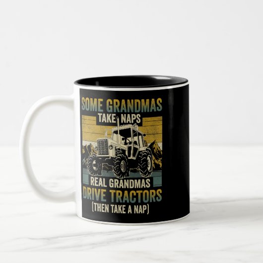 Traktor Oma Farm Geschenke Real Grandmas Drive Tra Zweifarbige Tasse (Links)