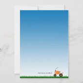 Traktor-Party Einladung: Orange Traktor Einladung (Rückseite)