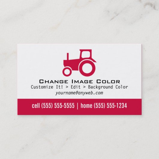 Traktor - persönliche Visitenkarte (Vorderseite)