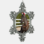 Traktor-Pferdeverzierung Schneeflocken Zinn-Ornament (Links)