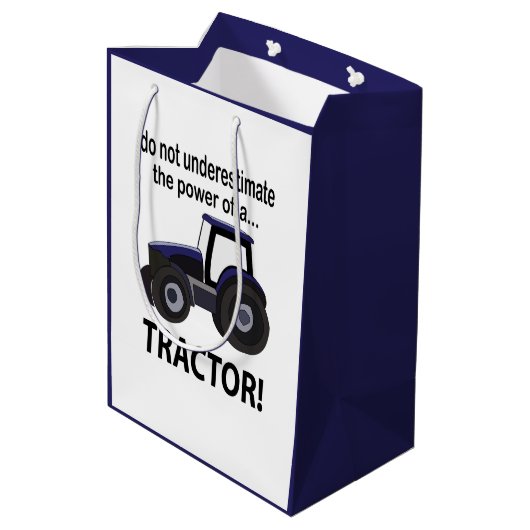 Traktor, Power Mittlere Geschenktüte (Rückseite Schrägansicht)