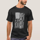 Traktor Pulling Bauern American Flag T-Shirt (Vorderseite)