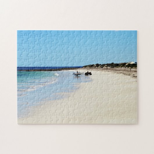 Traktor Pulling Boat Vom Ozean, Puzzle Jigsaw (Horizontal)