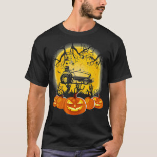 Traktor Pulling Pumpkin Halloween T-Shirt