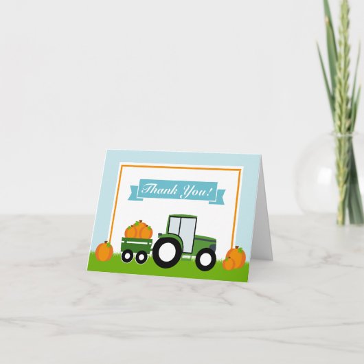 Traktor Pumpkin Vielen Dank Karte Faltkarte (Vorderseite)