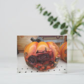Traktor Pumpkins Postkarte (Stehend Vorderseite)