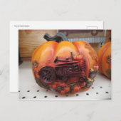 Traktor Pumpkins Postkarte (Vorne/Hinten)