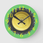 Traktor-Reifenhalterung Runde Wanduhr (Vorderseite)