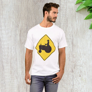 Traktor Road Sign Mens T - Shirt