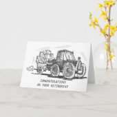 Traktor-Ruhestands-Karte Karte (Gelbe Blume)