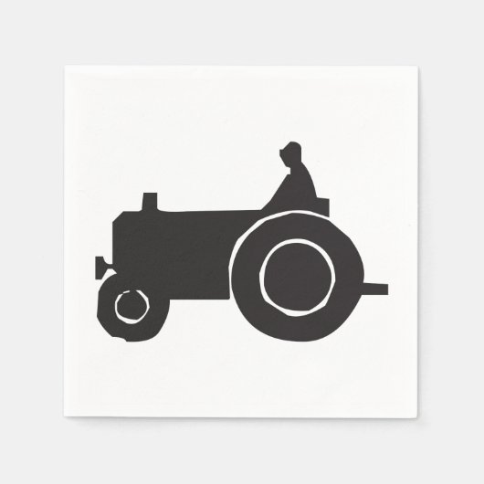 Traktor Silhouette Papier Napkins Serviette (Vorderseite)