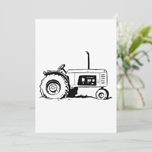 Traktor Skizze Einladung