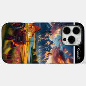 Traktor Sunset in den Bergen Case-Mate iPhone Hülle (Rückseite (Horizontal))