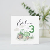 Traktor-Thema 13,3 cm x 13,3 cm Einladung (Stehend Vorderseite)