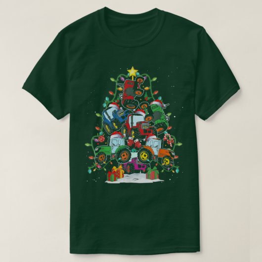 Traktor Trucker Weihnachtsbaum Leichtbaum Traktor T-Shirt (Design vorne)