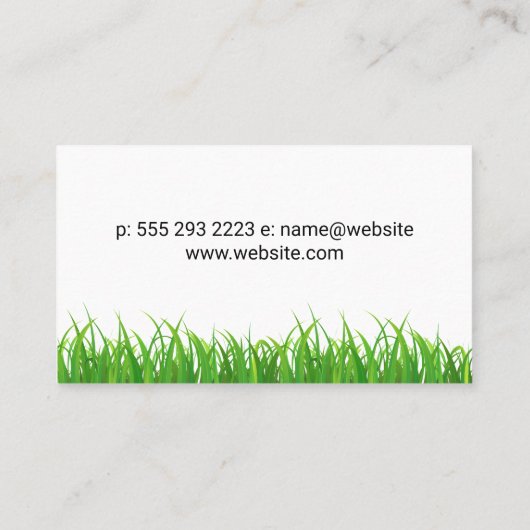 Traktor und Gras Visitenkarte (Rückseite)