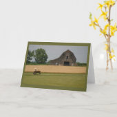 Traktor-und Scheunen-Gruß-Karte Karte (Gelbe Blume)