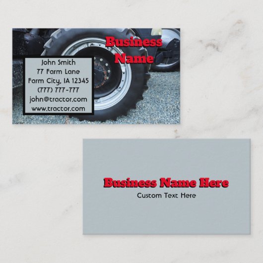 Traktor Visitenkarte (Vorne/Hinten)